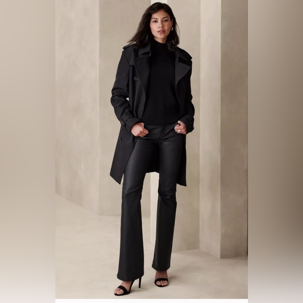 Vegan Leather Mid Rise Bootcut Jean